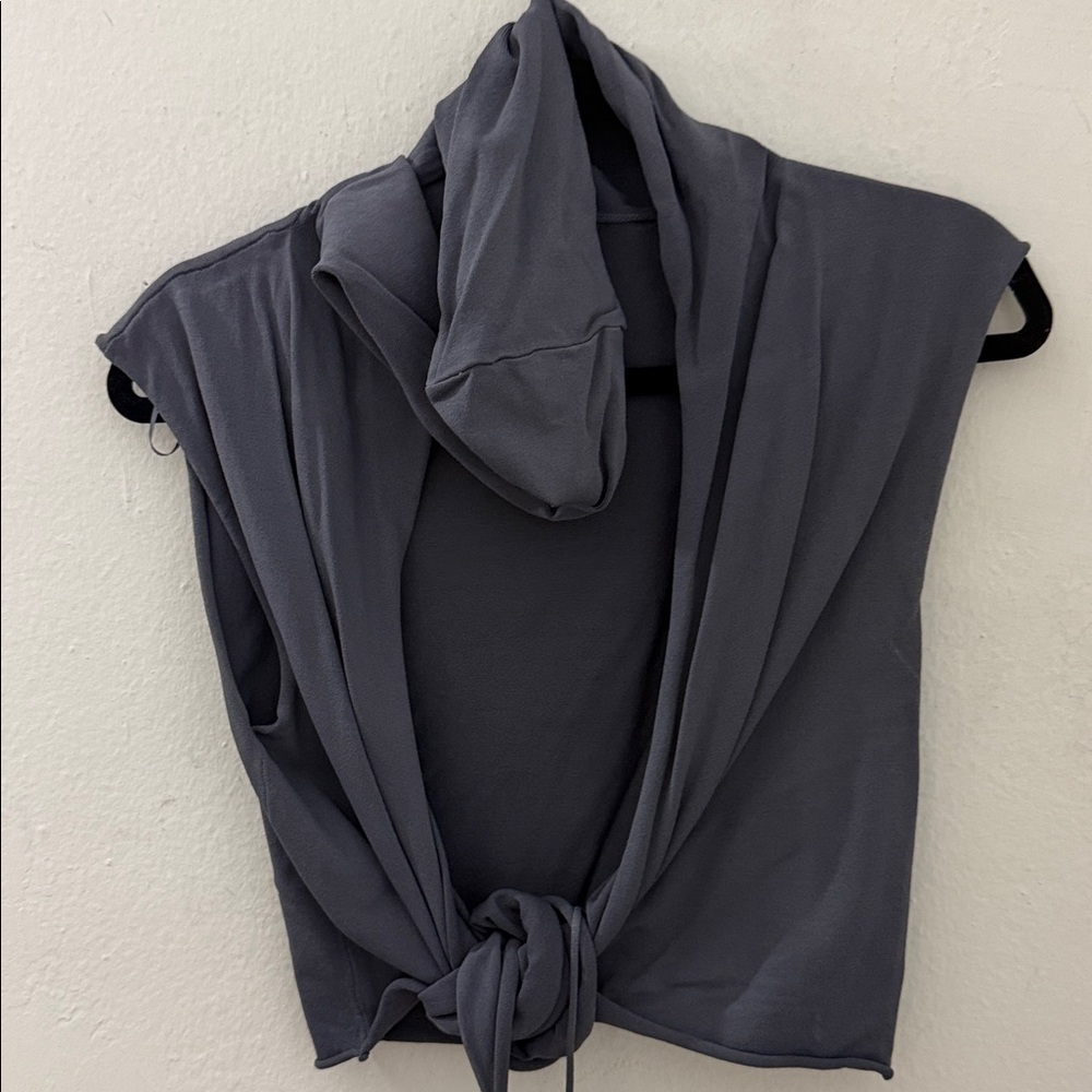 Zara Charcoal Sleeveless Hoodie